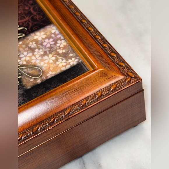 Wood Jewelry Trinket MUSIC Box with Frame - Picture 5 of 5